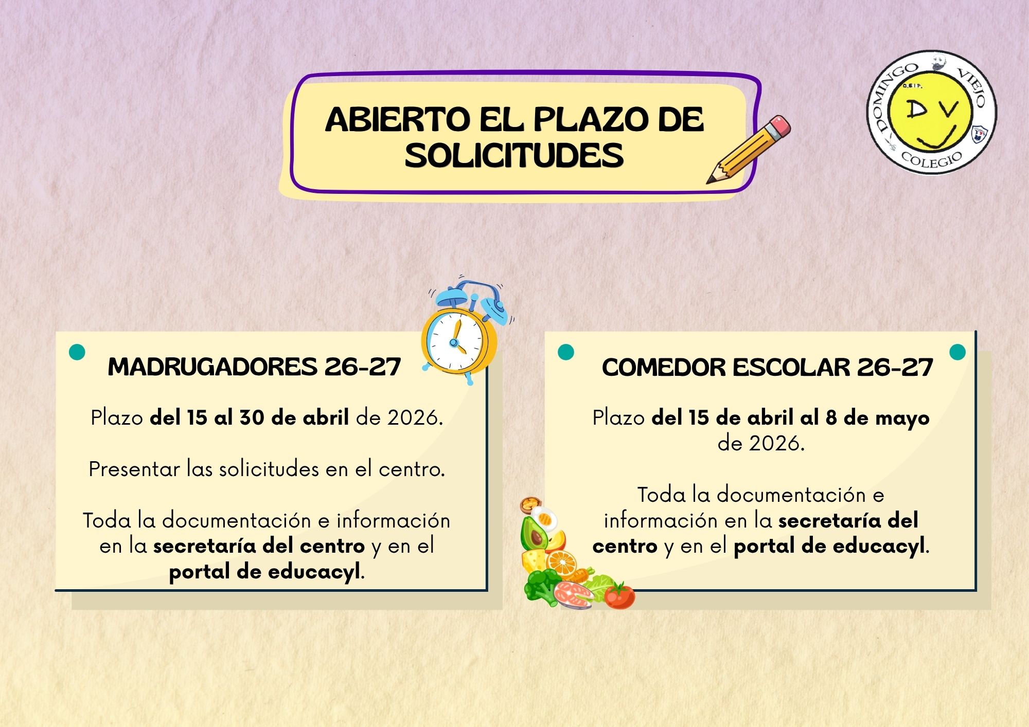 Cartel comedor y madrugadores